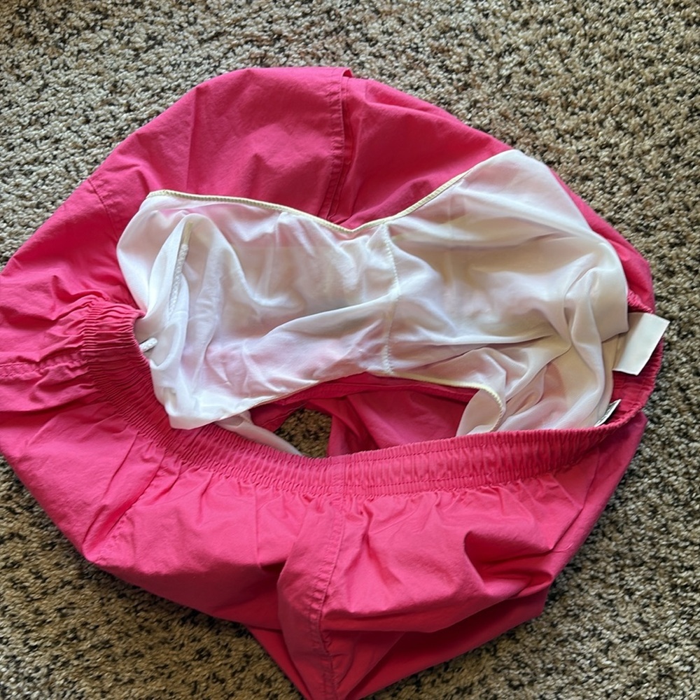 VINTAGE Newport Pink Athletic Swim Trunk Shorts Lightweight Elastic size large - Picture 6 of 6